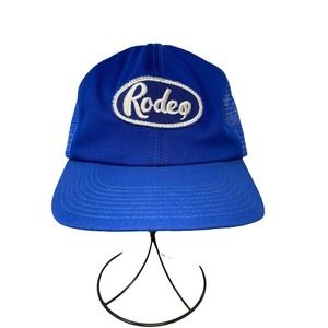 Vintage 1980's Blue Rodeo Trucker Hat~Mesh~Snapback